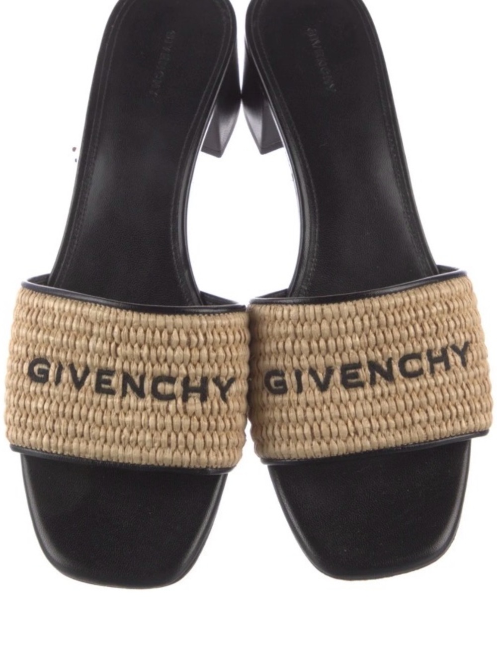 Givenchy Logo Raffia Slide Heel